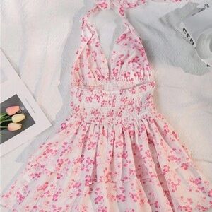 SHEIN Light Pink Floral Dress